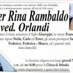 Ester Rina RAMBALDO, vedova ORLANDI