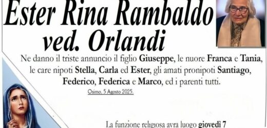 Ester Rina RAMBALDO, vedova ORLANDI