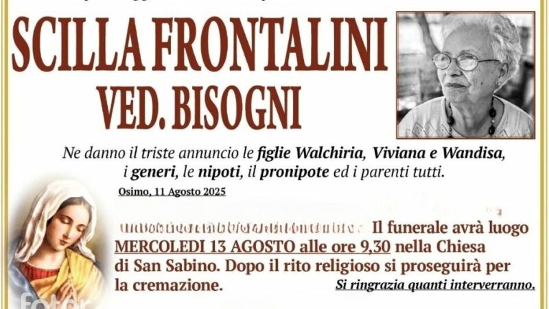 Scilla FRONTALINI, vedova BISOGNI