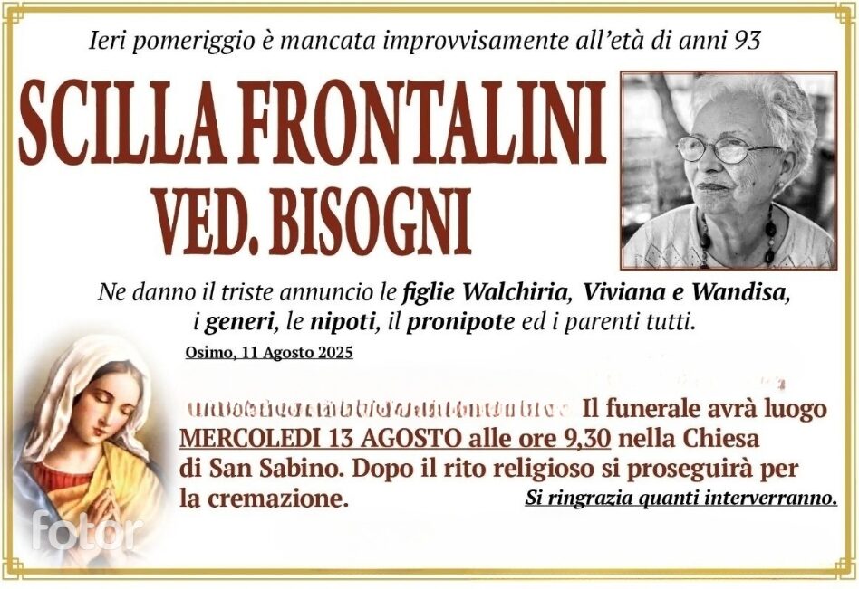 Scilla FRONTALINI, vedova BISOGNI
