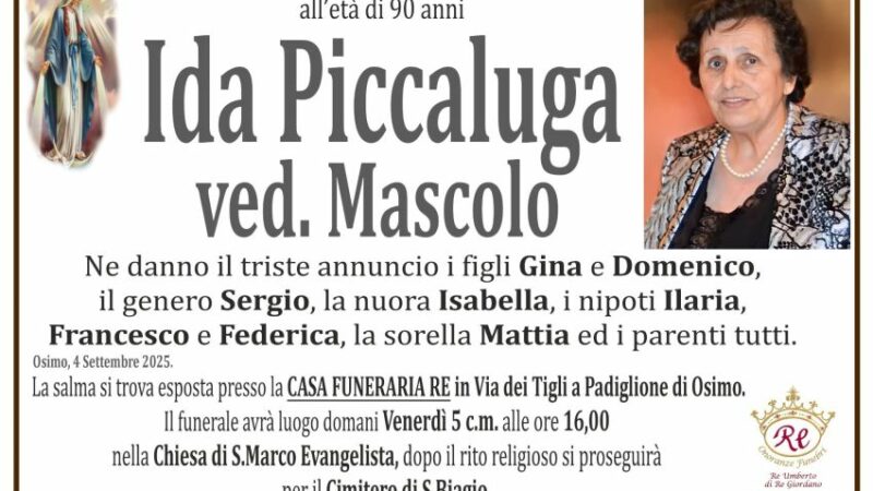 Ida PICCALUGA vedova MASCOLO