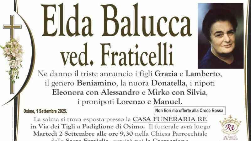 Elda BALUCCA vedova FRATICELLI