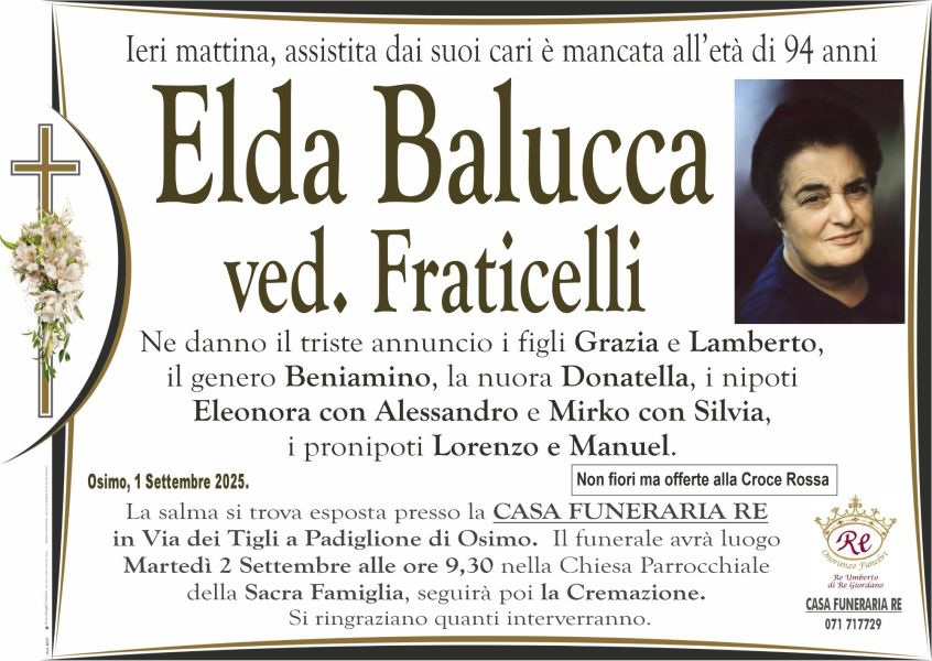 Elda BALUCCA vedova FRATICELLI