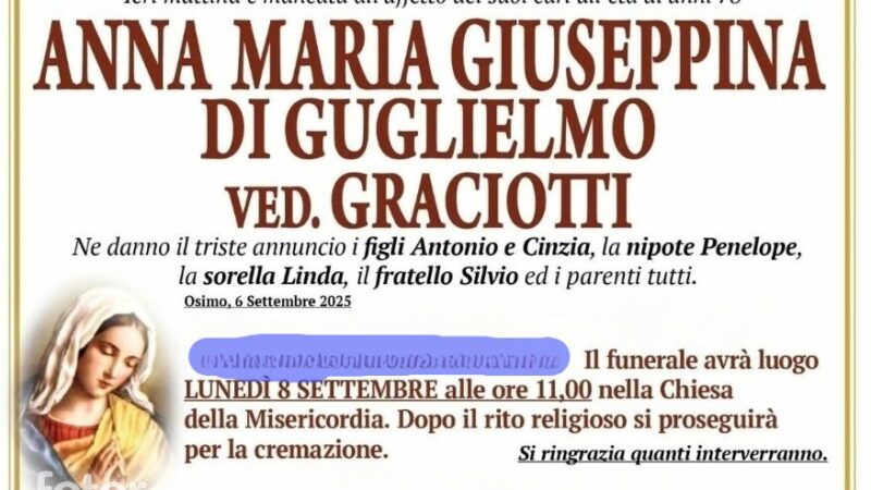 Annamaria Giuseppina DI GUGLIEMO vedova GRACIOTTI
