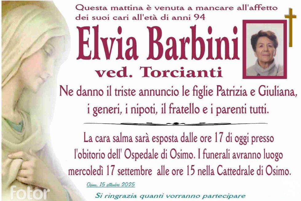 Elvia BARBINI, vedova TORCIANTI