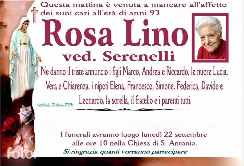 Rosa LINO, vedova SERENELLI