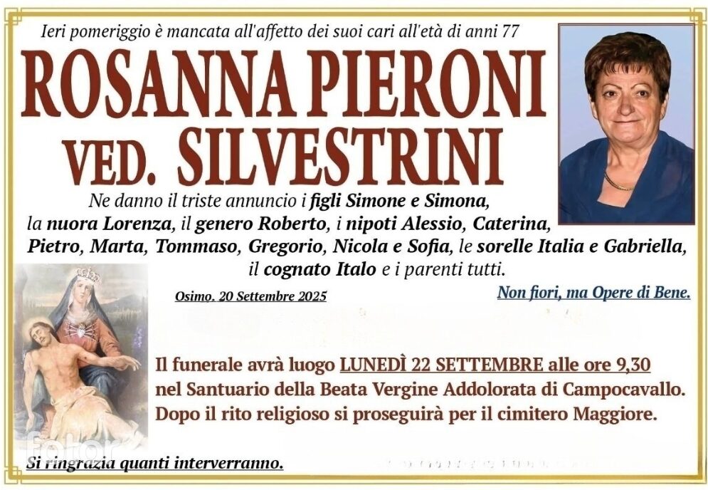 Rosanna PIERONI, vedova SILVESTRINI