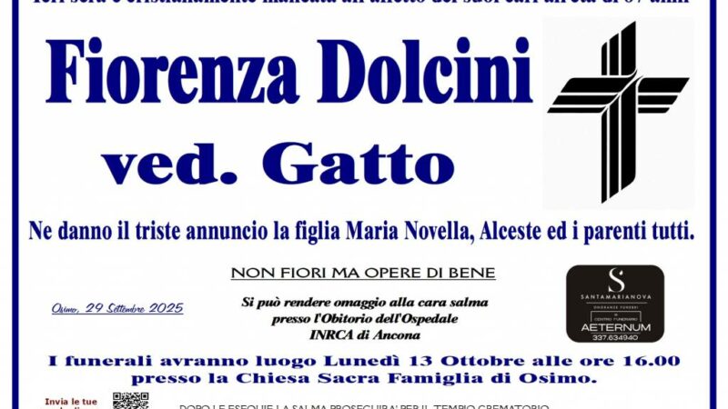 Fiorenza DOLCINI, vedova GATTO