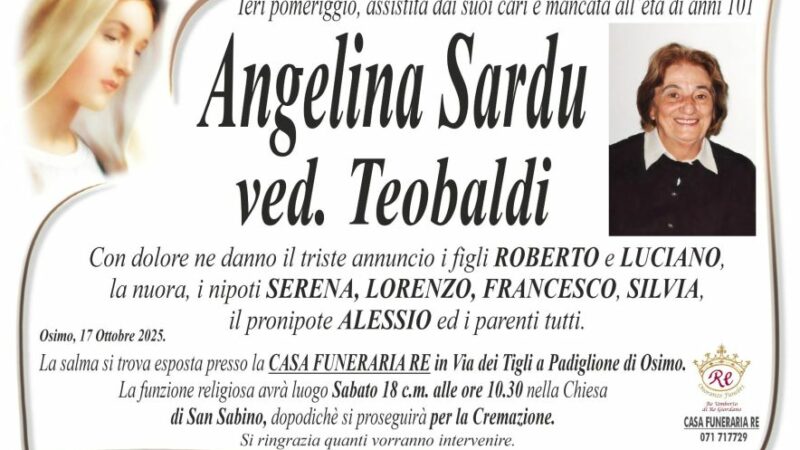 Angelina SARDU, vedova TEOBALDI