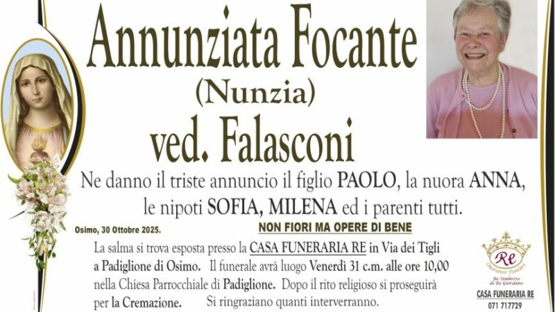 Annunziata (Nunzia) FOCANTE, vedova FALASCONI