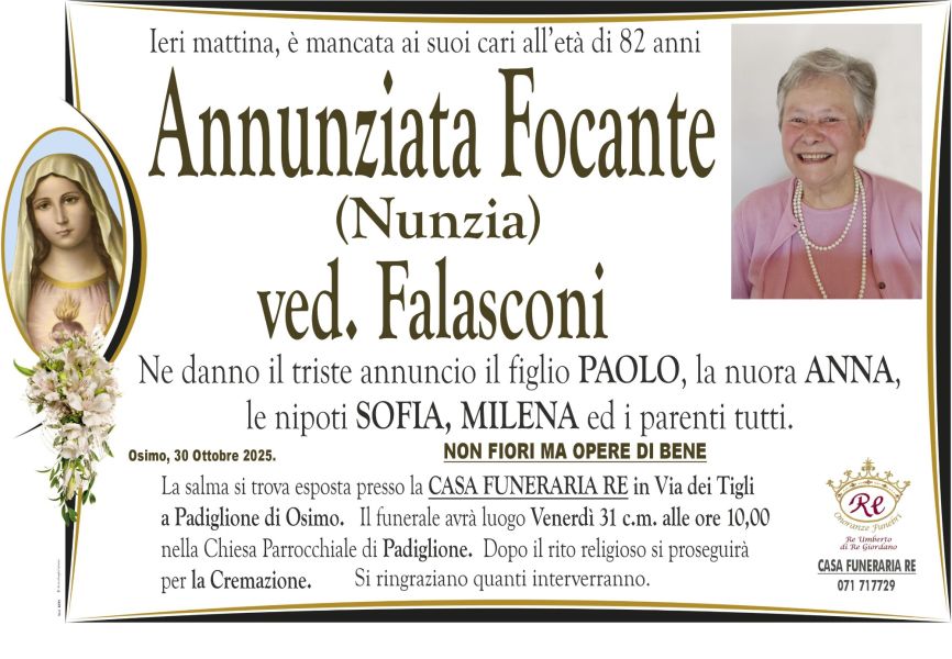 Annunziata (Nunzia) FOCANTE, vedova FALASCONI