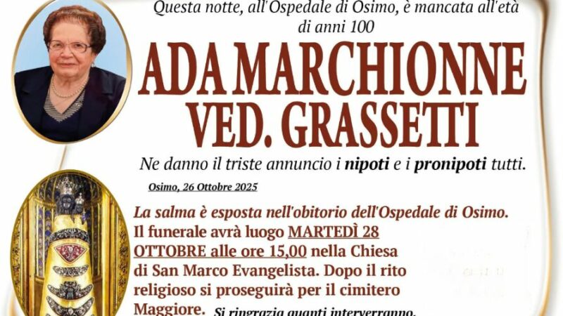 Ada MARCHIONNE, vedova GRASSETTI