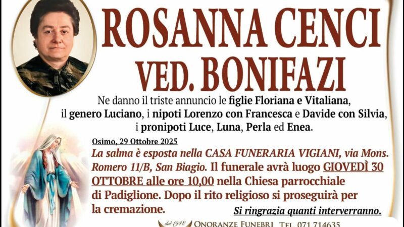 Rosanna CENCI, vedova BONIFAZI