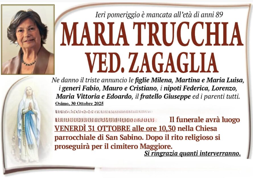 Maria TRUCCHIA, vedova ZAGAGLIA