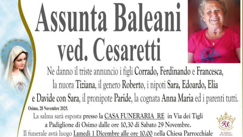 Assunta BALEANI, vedova CESARETTI