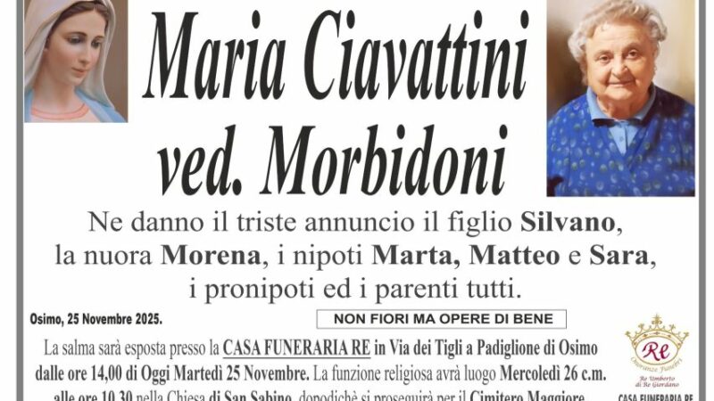 Maria CIAVATTINI, vedova MORBIDONI