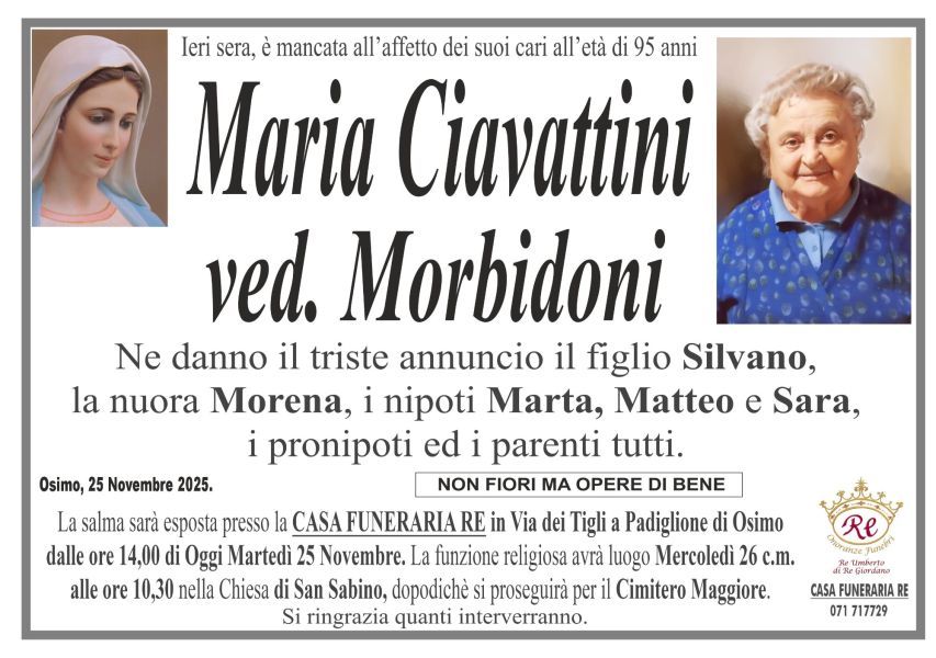 Maria CIAVATTINI, vedova MORBIDONI