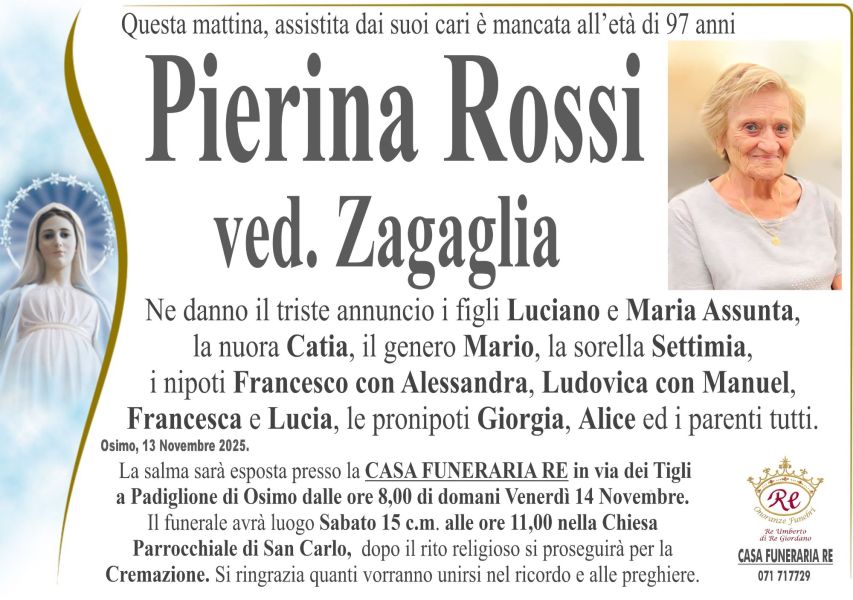 Pierina ROSSI, vedova ZAGAGLIA