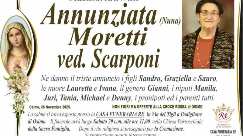 Annunziata (Nuna) MORETTI, vedova SCARPONI