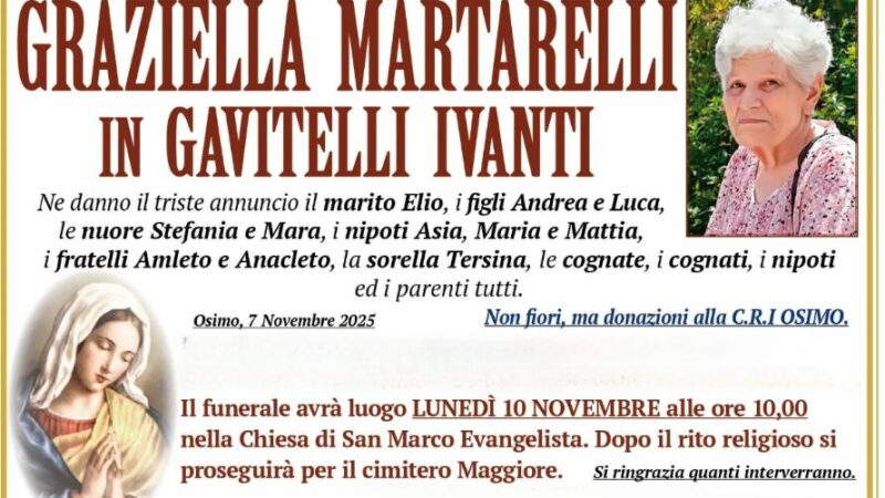 Graziella MARTARELLI in GAVITELLI IVANTI