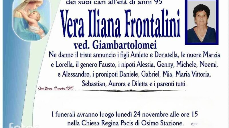 Vera Iliana FRONTALINI, vedova GIAMBARTOLOMEI