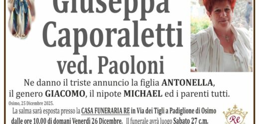 Giuseppa CAPORALETTI, vedova PAOLONI