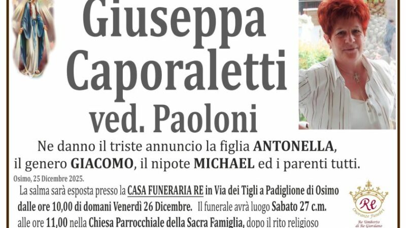 Giuseppa CAPORALETTI, vedova PAOLONI