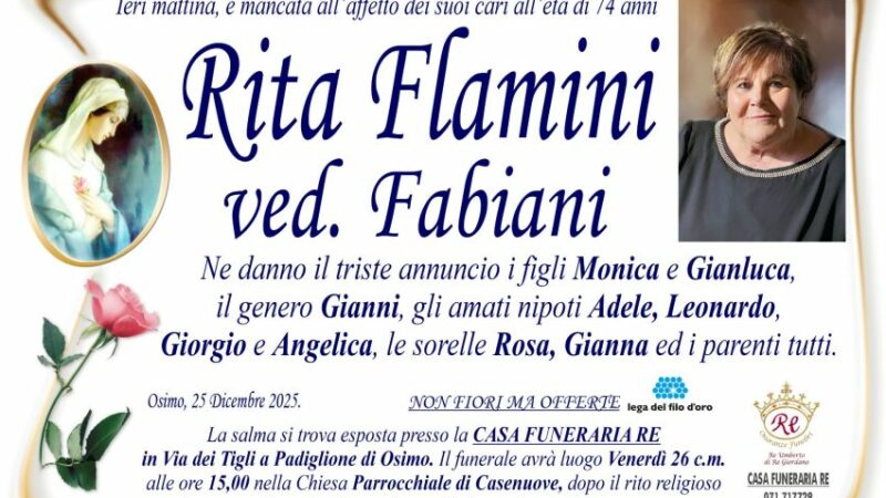 Rita FLAMINI, vedova FABIANI