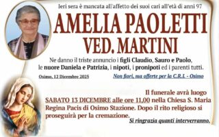 Amelia PAOLETTI, vedova MARTINI