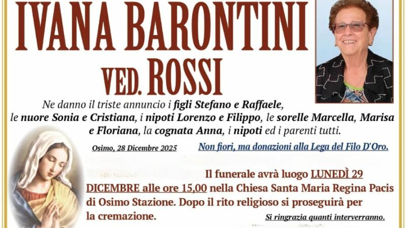 Ivana BARONTINI, vedova ROSSI