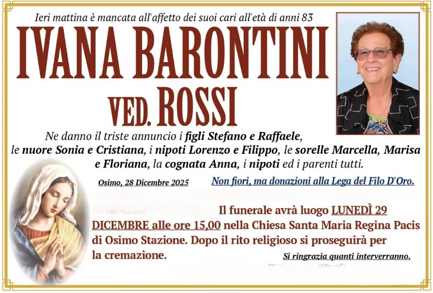 Ivana BARONTINI, vedova ROSSI