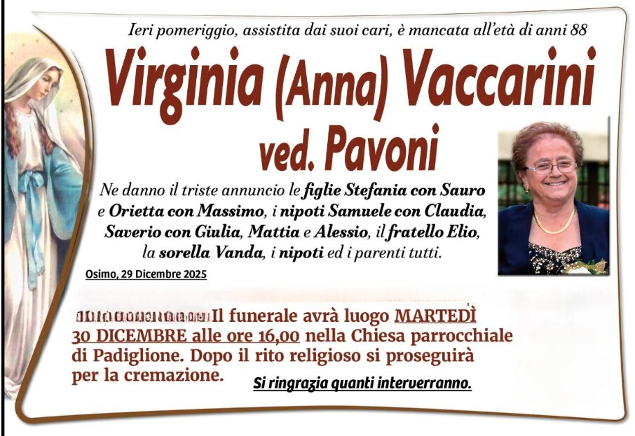 Virginia (Anna) VACCARINI, vedova PAVONI
