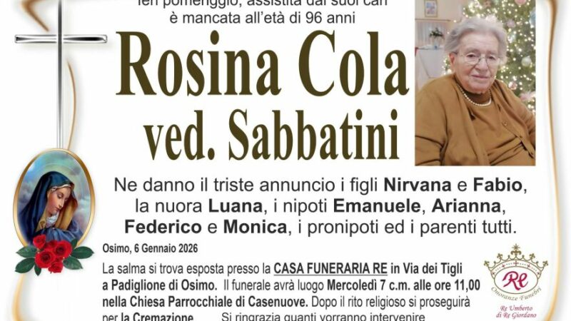 Rosina COLA, vedova SABBATINI