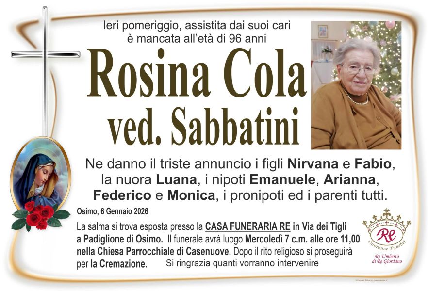 Rosina COLA, vedova SABBATINI