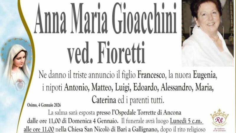 Anna Maria GIOACCHINI, vedova FIORETTI
