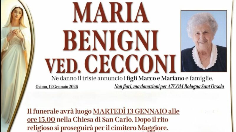 Maria BENIGNI, vedova CECCONI