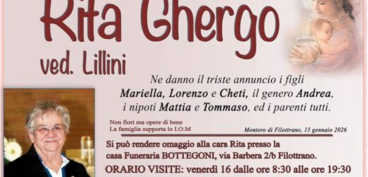 Rita GHERGO, vedova LILLINI
