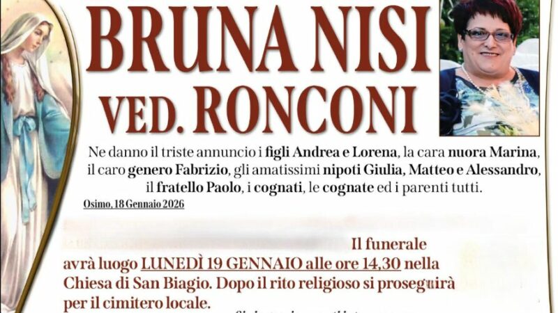 Bruna NISI, vedova RONCONI