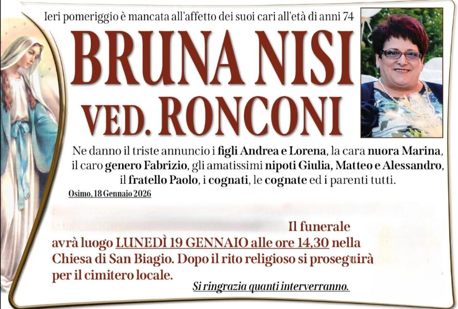 Bruna NISI, vedova RONCONI