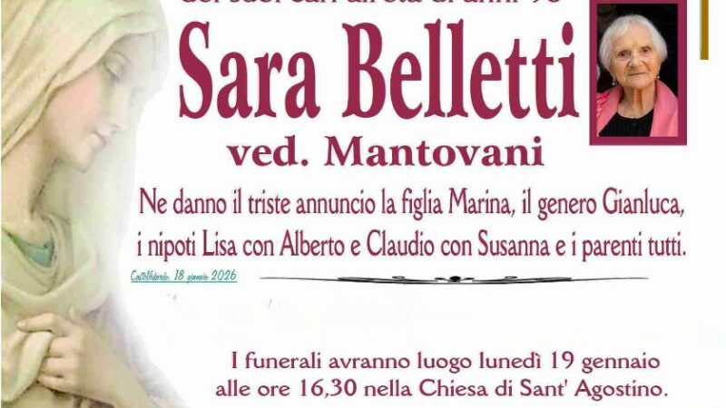 Sara BELLETTI, vedova MANTOVANI